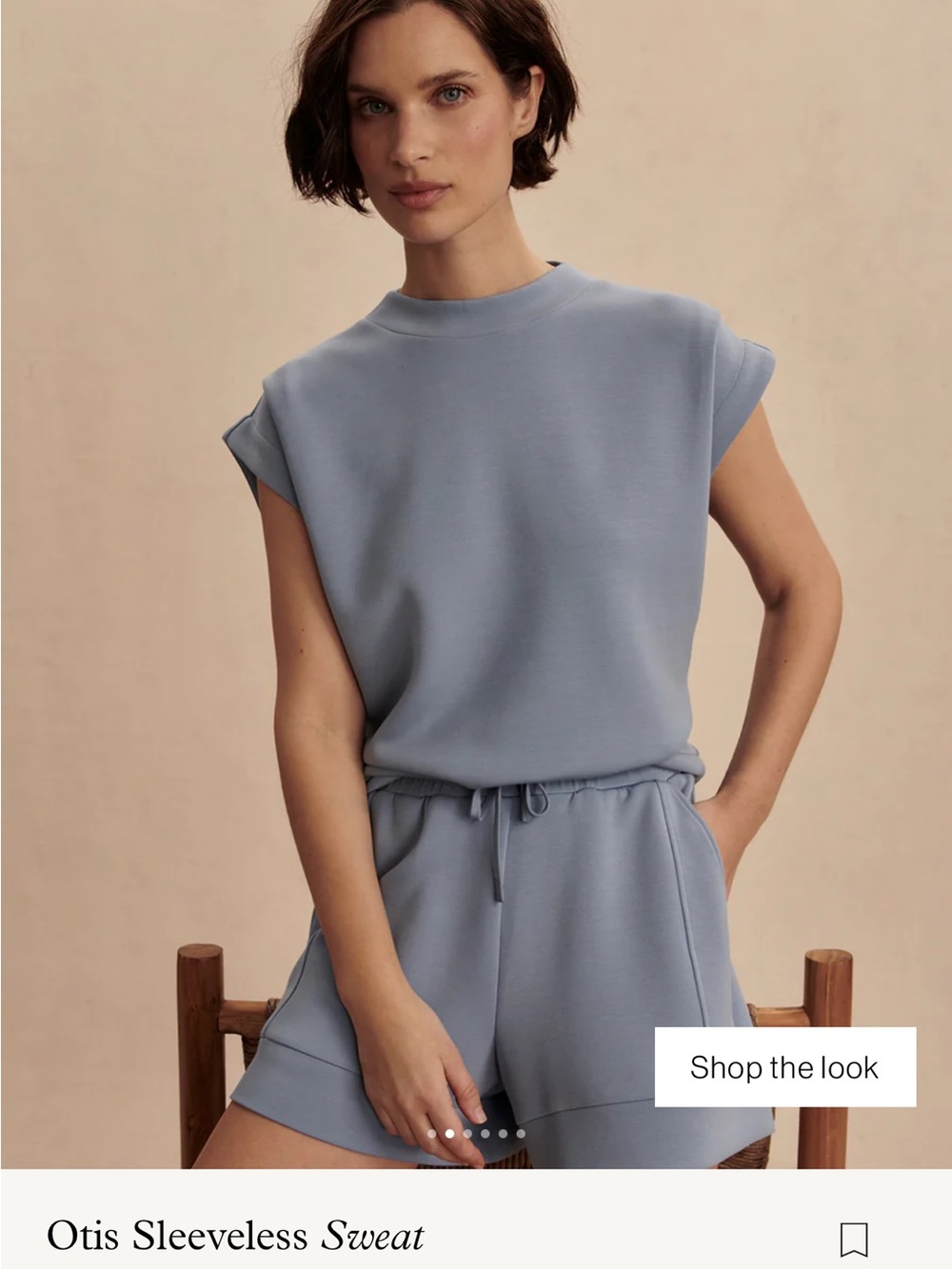 NWOT Varley Sleevless Sweat Size Small in Rain Blue - Picture 2 of 2